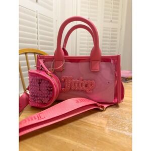 Juicy Couture Soft Pink Lemonade Clear plastic Soft Serve Mini Tote‎ Crossbody